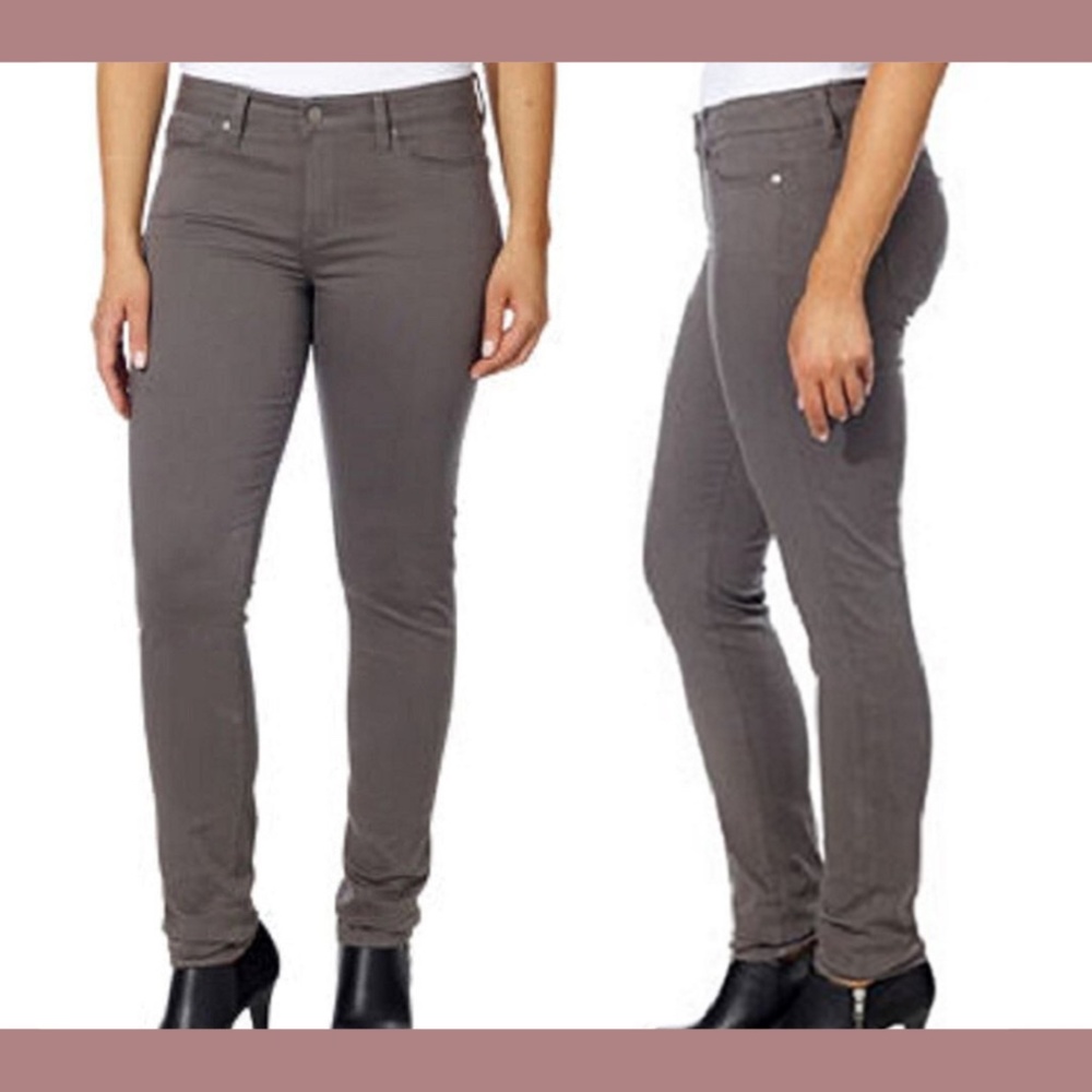 NWT Calvin Klein‎ Jeans [ 14 ] Mid Rise Sateen Soft Skinny Pants Dark Grey